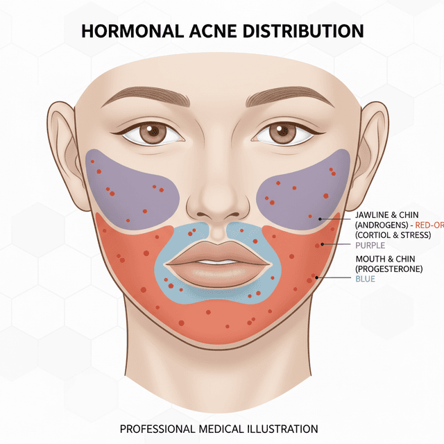 Hormonal Acne Patterns: How to Identify Hormone-Driven Breakouts by Location and Timing