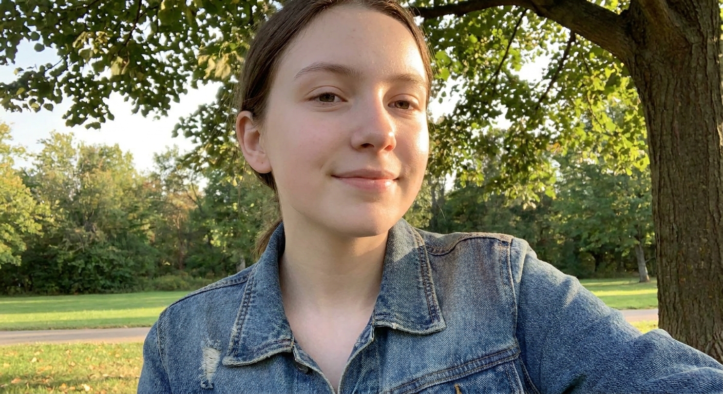 A teenager with calmer, less red skin smiling