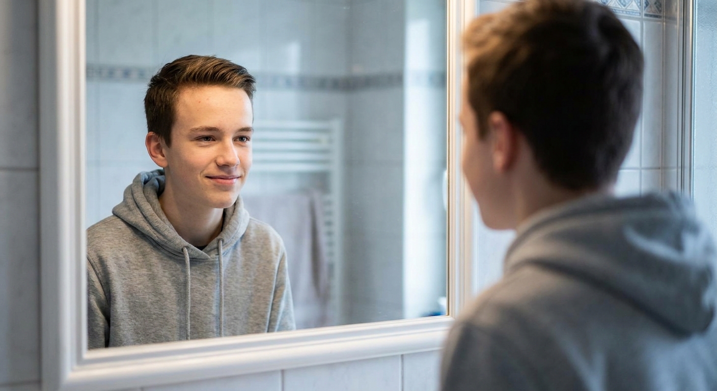 A clean forehead after treatment
