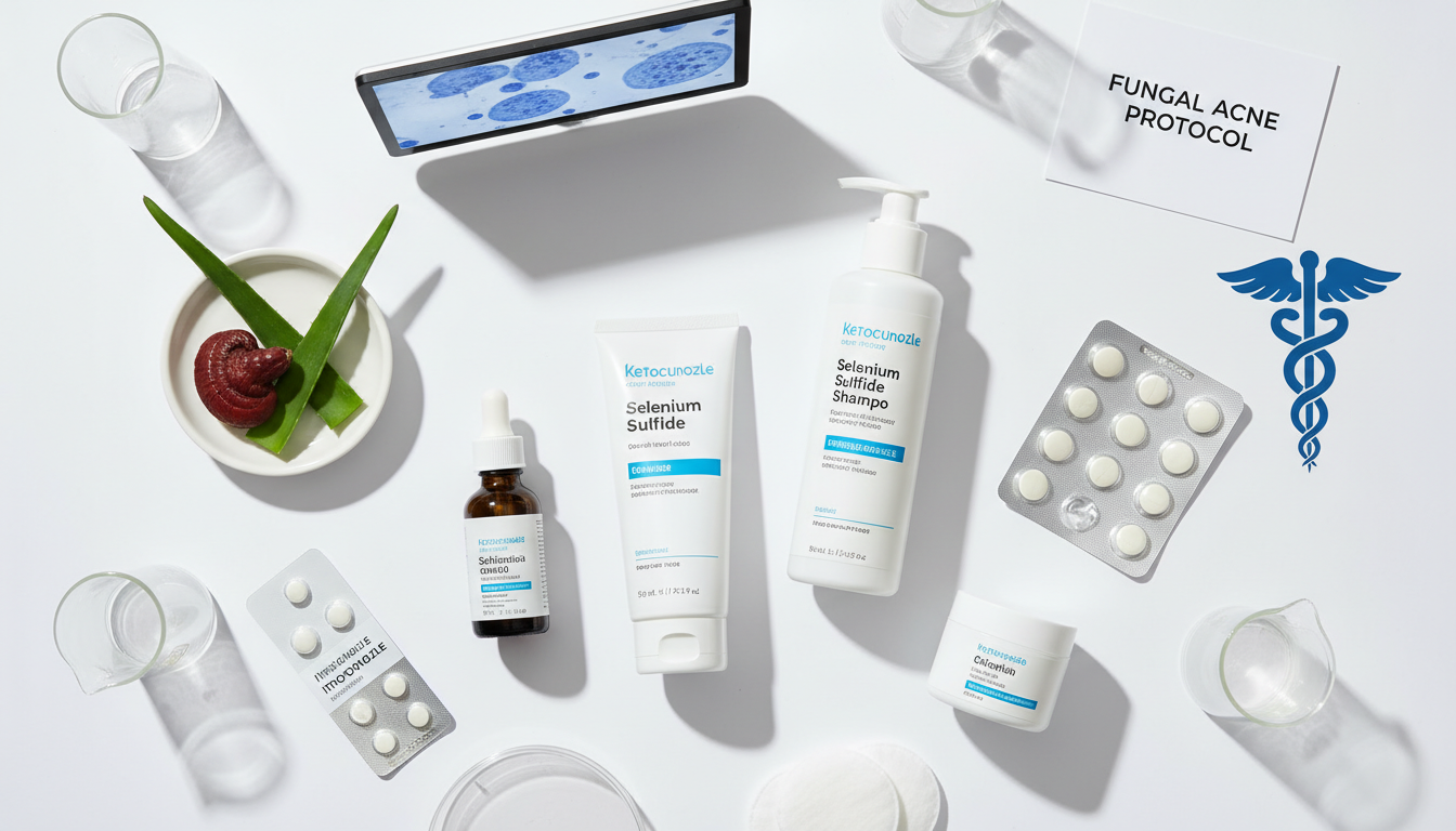 Simple checklist graphic showing fungal-safe vs. non-fungal-safe skincare ingredients side by side