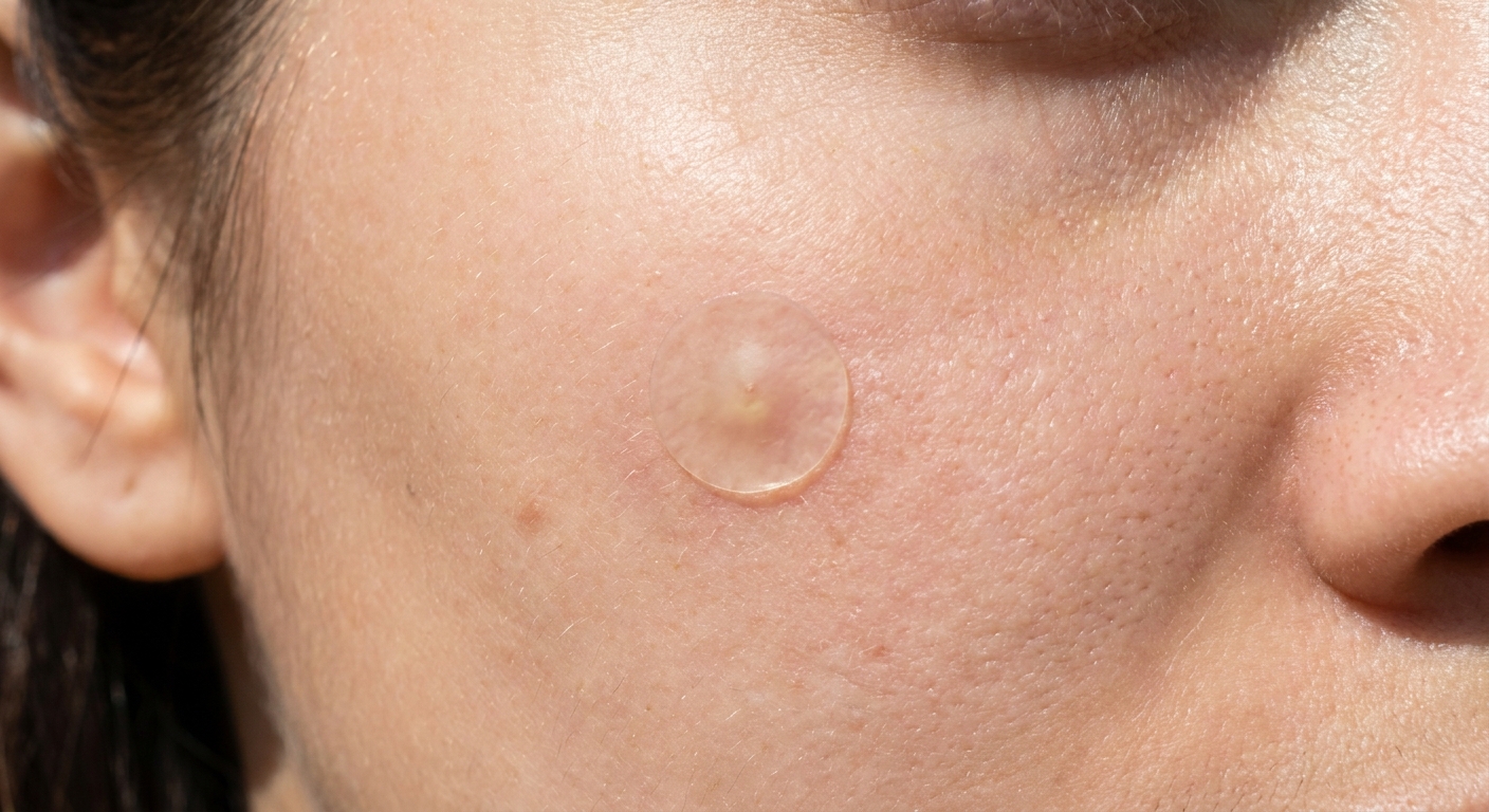 A hydrocolloid patch applied after extraction