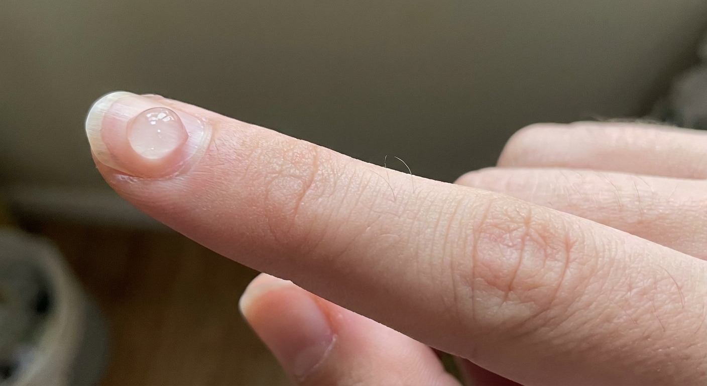 A teenager applying a pea-sized amount to their fingertip