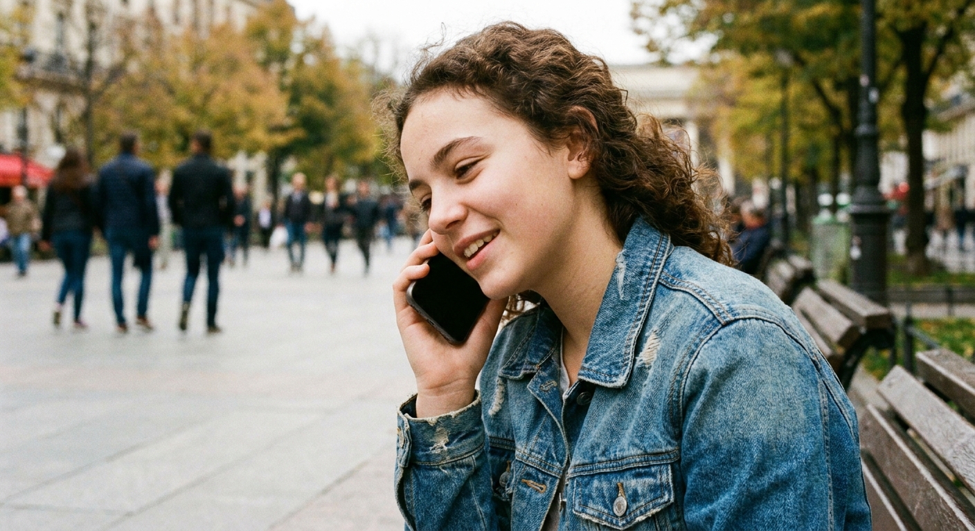 A phone pressed against a cheek while talking