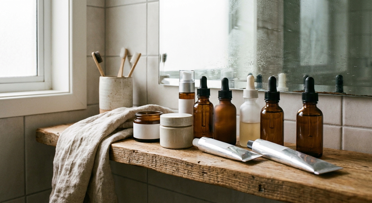 Different retinoid products arranged on a shelf