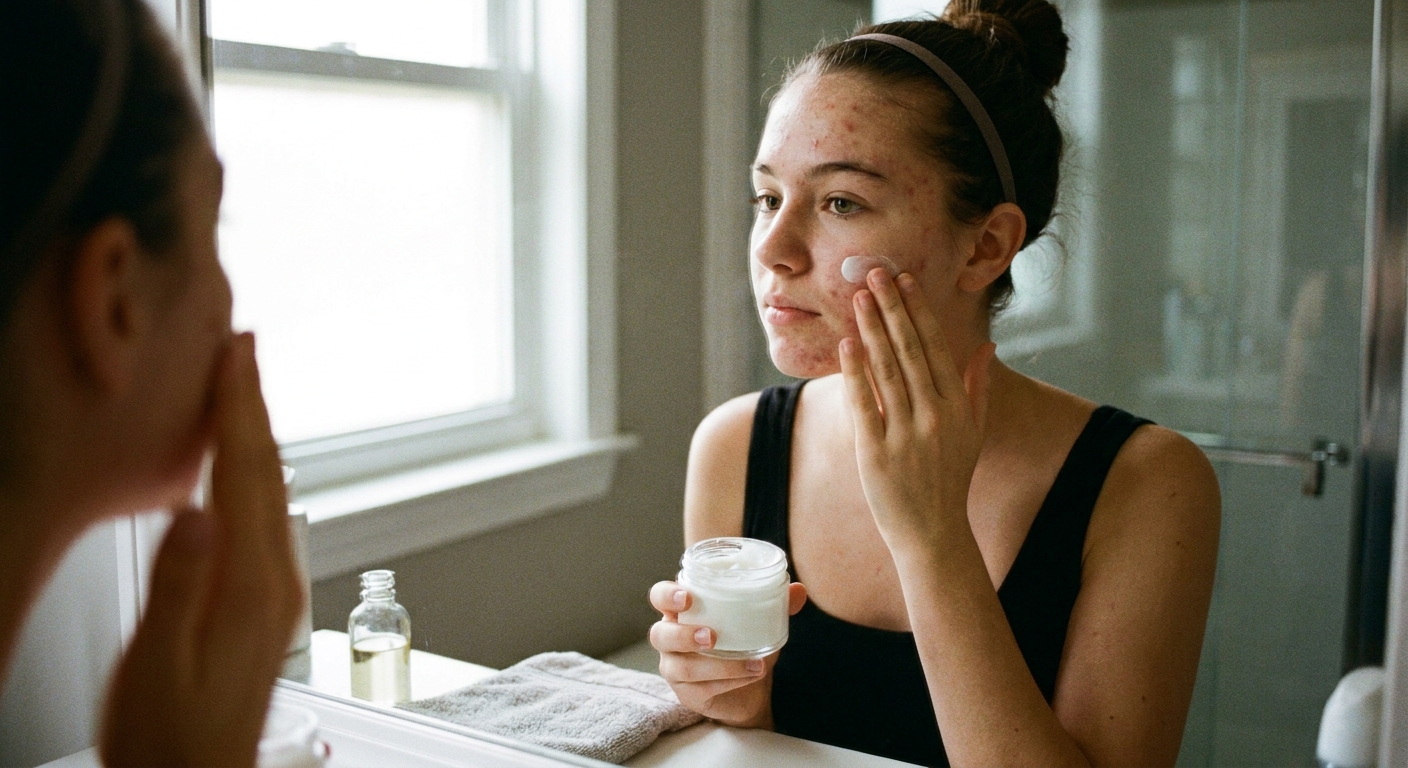 A teenager applying a properly tested product